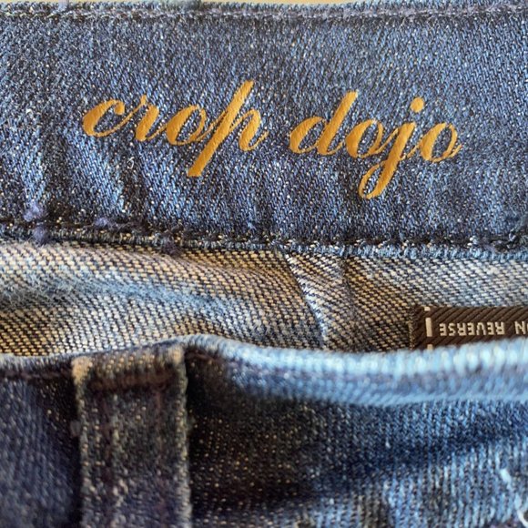 7 For All Mankind Dojo Cropped Blue Jeans 28x20.5 - Picture 5 of 7